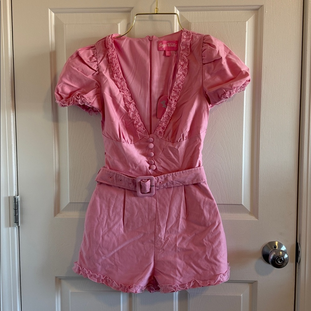 Sugar Thrillz Chic Manners Short Sleeve Romper